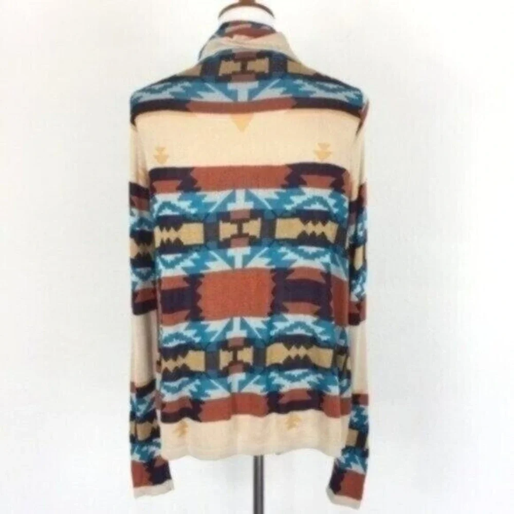 Skies Are‎ Blue Cardigan Small Multicolor Open Front Boho Sweater